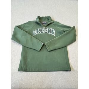 Jansport University Of Oregon 1/4 Zip Pullover Women’s Size M Green Long Sleeve